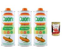 Italian Gourmet Olio Cuore Lot 3×1L Huile de Maïs pour Cuisine & Friture - Goût Doux, Riche en Oméga 6, Idéale Cuisson Haute Température & Salades + Italian Gourmet Polpa 400 g