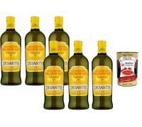 Italian Gourmet Pack Cuisine Italienne Desantis Huile d’Olive Vierge Extra Classico 6 x 1 L pour Cuisson & Assaisonnement + Italian Gourmet Polpa Tomates 400 g - Sauce Pasta Pizza
