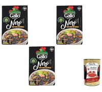 Italian Gourmet Pack Gallo Nero Riz Noir Complet 3 x 500 g - Riz Noir Intégral, Saveur Intense, Grains Entiers, Idéal Salades, Poké, Risotto & Accompagnements, Cuisson Rapide + Italian Gourmet Polpa