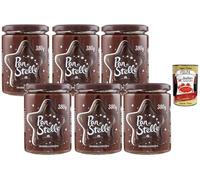 Italian Gourmet Pan di Stelle Pâte à tartiner cacao avec éclats de biscuits 6 x 380 g crème chocolatée onctueuse et croquante, idéale déjeuner, crêpes, desserts & pâtisserie + Italian Gourmet polpa