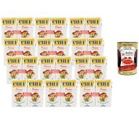 Italian Gourmet Panna Chef Crème de cuisson aux champignons porcini 12 x (2 x 125 ml) - 6 briques de sauce crème aux cèpes, onctueuse et prête à l’emploi pour pâtes, risotto + Italian Gourmet Polpa