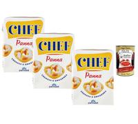 Italian Gourmet Panna Chef Crème Panna Cuisine UHT 3 x 200 ml, Crème Liquide Pour Sauces, Pâtes, Gratins & Pâtisserie, Texture Crémeuse, Facile à Utiliser, Format Lot Pratique + Italian Gourmet Polpa