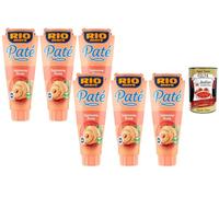 Italian Gourmet Rio Mare Paté de Saumon Rose - Tartinade crémeuse de saumon, idéale pour toasts, canapés, sandwichs & apéritif - Lot 6 x 100 g (600 g) + Italian Gourmet polpa