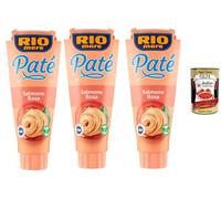 Italian Gourmet Rio Mare Paté de Saumon Rose - Tartinade crémeuse de saumon, idéale pour toasts, canapés, sandwichs & apéritif - Lot 3 x 100 g (300 g) + Italian Gourmet polpa