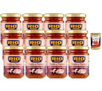 Italian Gourmet Rio Mare Pesto al Tonno aux Aubergines & Tomates Séchées - Lot 12 x 130 g - Sauce pesto au thon prête à l’emploi pour pâtes, bruschetta, sandwich, apéro + Italian Gourmet Polpa