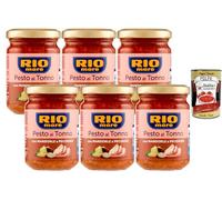 Italian Gourmet Rio Mare Pesto au Thon aux Amandes & Pecorino - 6 Pots x130 g - Sauce prête à l’emploi pour pâtes, tartines & apéritif - Pesto italien gourmand, thon, fromage + Italian Gourmet polpa