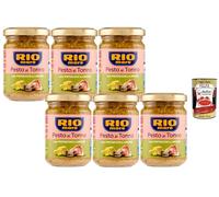 Italian Gourmet Rio Mare Pesto au Thon aux Pistaches & Citron (6 x 130 g) - sauce pesto crémeuse prête à l’emploi pour pâtes, tartines et apéritif, saveur méditerranéenne + Italian Gourmet Polpa