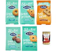 Italian Gourmet Riso Scotti Sì con Riso Assortiment Biscuits Sans Lactose 5 Pièces 1600 g, Cookies Italiens, Sélection Fibre & Biscotti au Riz, Idéal Petit-Déjeuner & Goûter + Italian Gourmet Polpa