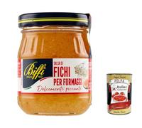 Italian Gourmet Salsa Senapata ai Fichi Sauce Moutarde aux Figues 3 x 100g | Avec fruits confits, accompagnement aigre-doux pour fromages affinés et antipasti, poids net 300g + Polpa 400g offerte