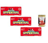 Italian Gourmet Simmenthal Boeuf en Gelée - Lot de 3 (2 x 215g) | 6 Boîtes de Viande de Bœuf en Gelée Végétale | Spécialité Italienne Prête à Manger + Italian Gourmet polpa 400g