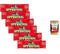 Italian Gourmet Simmenthal Viande de bœuf en gelée végétale - Lot 6 x (3 x 90 g) = 18 x 90 g, conserve pratique riche en goût, idéale sandwich, salades, pique-nique, rapides + Italian Gourmet Polpa