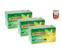 Italian Gourmet Thé Vert Citron 3 x 20 Sachets de 2 g - Infusion Thé Vert Aromatisé Citron Saveur Fraîche + Italian Gourmet Polpa Tomates Italiennes 400 g