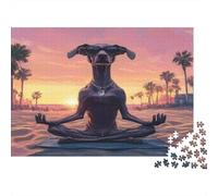 Italian GreyChien de Chasse Doing Yoga Cadeau Unique Décoration Intérieure Venice Plage Jeu ÉduChatif Challenge Toy Adultes & Enfants des 14 Ans 1000pcs (75x50cm)