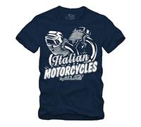Italian Motorcycles Legend - Navy T-Shirt Moto Motor Guzzi Cafe Racer Scrambler V11 V7 V9 V6 Italy - Bleu - XXX-Large