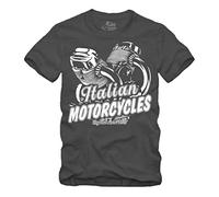 Italian Motorcycles Legend T-shirt Moto Motor Guzzi Cafe Racer Scrambler V11 V7 V9 V6 Italy Gris - Gris - Medium
