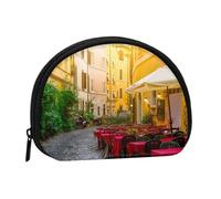 Italian Old Street Mini porte-monnaie en forme de coquillage - Portefeuille compact zippé pour pièces de monnaie, clés et petits objets