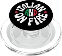 Italian & on Fire - Drapeau Italie Couleurs Fitness Motivation PopSockets PopGrip pour MagSafe
