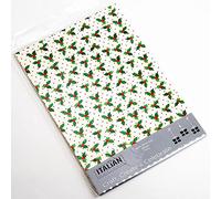 Italian Options Lot de 10 feuilles de papier cartonné pailleté 250 g/m², format A4, houx de Noël