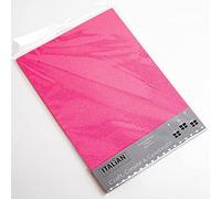 Italian Options Lot de 10 feuilles de papier cartonné pailleté 250 g/m², format A4, rose fluo