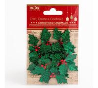 Italian Options Lot de 12 décorations de Noël à paillettes pour fabrication de cartes