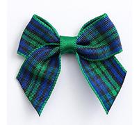 Italian Options Lot de 12 nœuds en ruban tartan Vert Bleu Largeur 4 cm