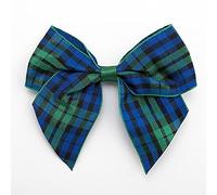 Italian Options Lot de 6 nœuds en ruban autocollant - Motif tartan - Largeur : 10 cm (vert et bleu)