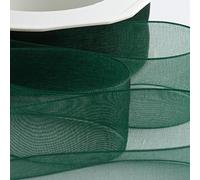 Italian Options Rouleau de ruban en mousseline de soie, 7 mm x 50 m, vert foncé