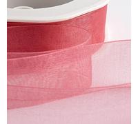 Italian Options Rouleau de ruban en mousseline de soie Rose 25 mm x 20 m