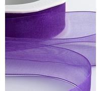 Italian Options Rouleau de ruban en mousseline de soie Violet 15 mm x 20 m