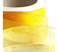 Italian Options Rouleau de ruban en mousseline d'organza 7 mm x 50 m Citron vif