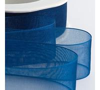 Italian Options Ruban en mousseline de soie Bleu roi 7 mm x 50 m