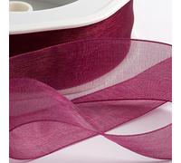 Italian Options Ruban en mousseline d'organza - 7 mm x 50 m - Framboise foncé