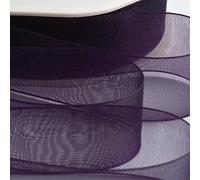 Italian Options Ruban en mousseline d'organza Aubergine 38 mm x 20 m