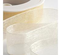Italian Options Ruban en mousseline d'organza, rouleau de 38 mm x 20 m, crème
