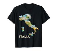 Italian Roots Carte Souvenir de Rome, Venise, Milan, Toscane, Italie T-Shirt Graphique avec Valeur