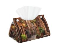 Italian Street Boîte à mouchoirs moderne en cuir synthétique Distributeur de papier décoratif Boîte à mouchoirs pour voiture Organiseur de papier visage Rectangle Boîte à mouchoirs Décoration