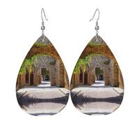 Italian Street Boucles d'oreilles en cuir pour femme Motif goutte d'eau Tendance Léger Usage quotidien Fête Date, taille unique, Cuir