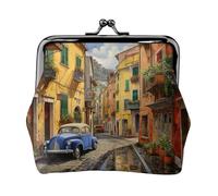 Italian Street Portefeuille léger minimaliste pour les trajets quotidiens et les aventures de voyage, Noir , Taille unique, Art Déco