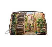 Italian Street Trousse de maquillage de voyage avec compartiments, trousse de toilette portable pour femme, Argenté., One Size