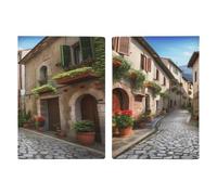 Italian Town Street Étui de passeport ultra fin en cuir PU pour documents de voyage compact de qualité supérieure pour passeport international américain pour homme et femme