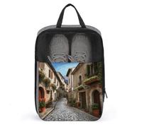 Italian Town Street Sac à chaussures de voyage résistant à l'eau avec fermeture éclair Sac à poussière, gris, taille unique, moderne, gris, Taille unique, Moderne