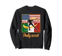 Italie 2026 Cross-Country Skiing USA Italie Flags Winter Sweatshirt