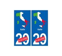 Italie carte drapeau autocollant sticker plaque immatriculation - Angles : droits