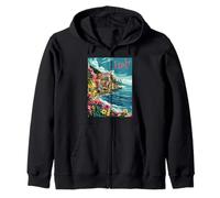 Italie Coastal Town Couleurs Vives Sweat à Capuche