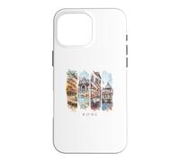 Italie Colisée, Fontaine de Trevi et Panthéon - Vacances Rome Coque pour iPhone 16 Pro Max