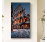 Italie Diamond Painting Colisée romain Diamond Painting Adulte, 5D Broderie Diamant Kit Complet, Strass Point de Croix Artisanat Loisirs Créatifs Adultes, Tableau Decoration Murale 80x160cm gfe2-e