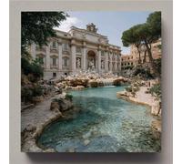 Italie Diamond Painting Fontaine de Trevi à Rome Diamond Painting Kit Complet, 5D Peinture Diamant Adulte Cristal Strass Broderie Diamant Kit Complet, Tableau Decoration Murale Cadeau 80x80cm op0-p0
