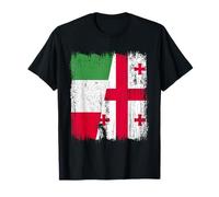 Italie Géorgie Demi drapeau italien racines géorgiennes T-Shirt