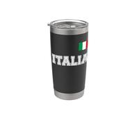 Italie - ITALIA avec drapeau pavillon sur la poitrine Gobelet isotherme en acier inoxydable double paroi
