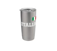 Italie - ITALIA avec drapeau pavillon sur la poitrine Gobelet isotherme en acier inoxydable double paroi